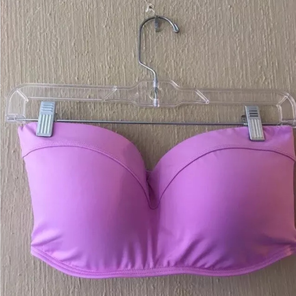 Swim Systems Bandeau Bikini Swim Top, US 36DD Purple